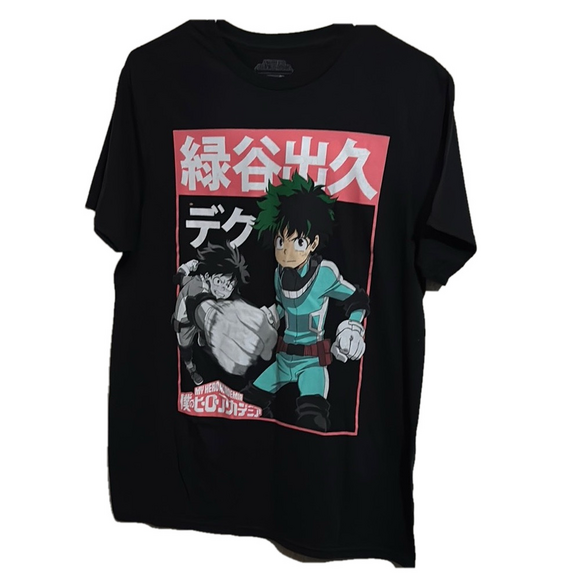 Black and Green Anime Graphic Short Sleeve Tee - Picture 1 of 2